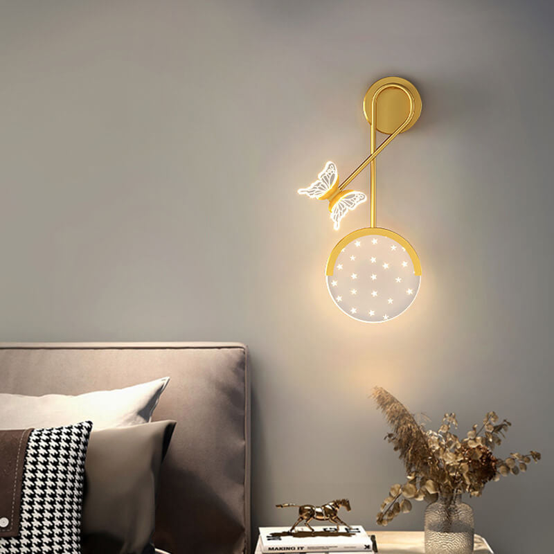 Lámpara de Aplique de Pared LED con Diseño de Mariposa Estrella Moderna Creativa de Acrílico 