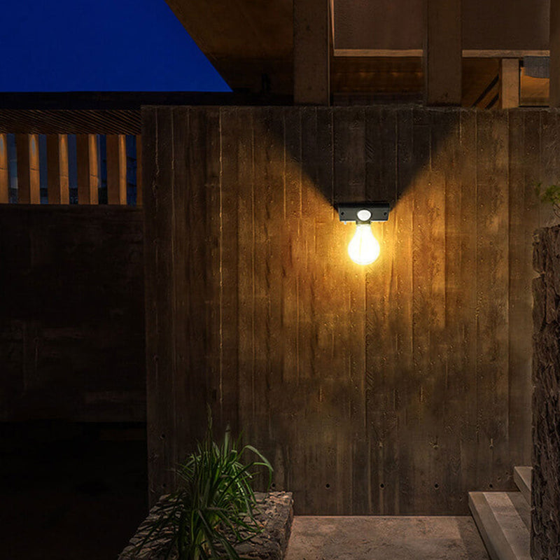 Lampe murale moderne avec capteur de corps étanche pour jardin, ampoule solaire en tungstène 