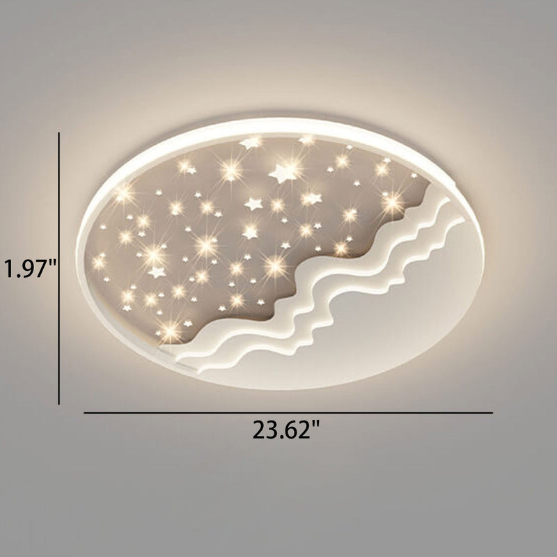 Nordic Creative Star Moon runde LED-Deckenleuchte aus Aluminium für die bündige Montage