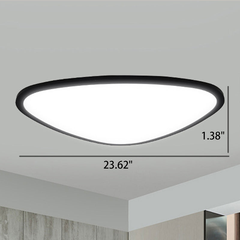 Moderne, minimalistische LED-Deckenleuchte mit rundem Dreieck aus Aluminium und Acryl 