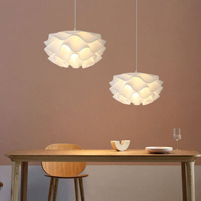 Modern Minimalist Floral Petal Multi-Layered Acrylic 1-Light Pendant Light