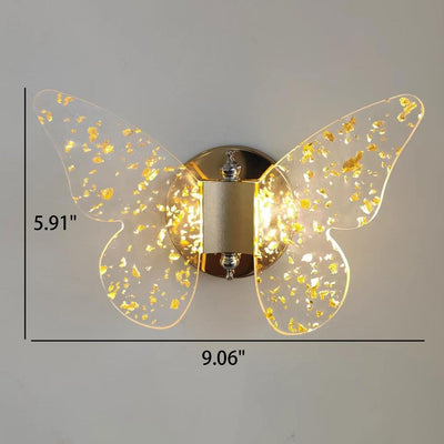Moderne kreative Goldfolien-Acryl-Schmetterlings-LED-Wandleuchte-Lampe