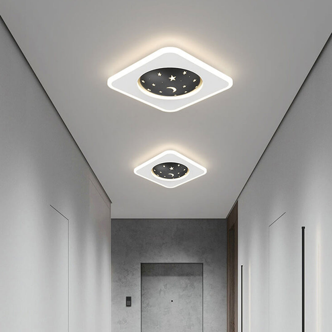 Nordic Minimalist Starry Sky Square Runde Schmiedeeisen Aluminium LED Unterputz Deckenleuchte 