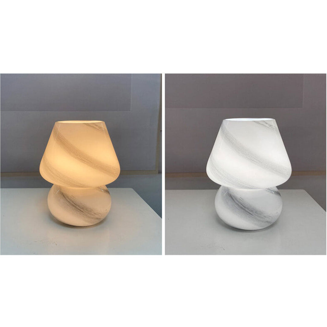 Moderne kreative handgefertigte 1-flammige Tischlampe aus Glas im Planeten- und Pilzdesign für das Schlafzimmer 