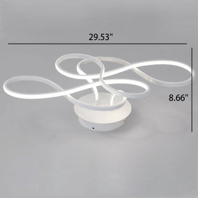 Modern Minimalist Aluminum Acrylic Line LED Flush Mount Ceiling Light