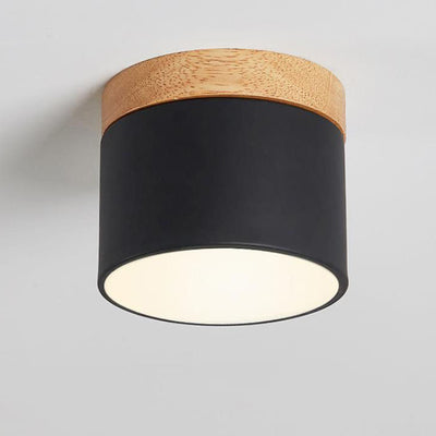Scandinavian Macaroon Solid Color Log LED Flush Mount Ceiling Light
