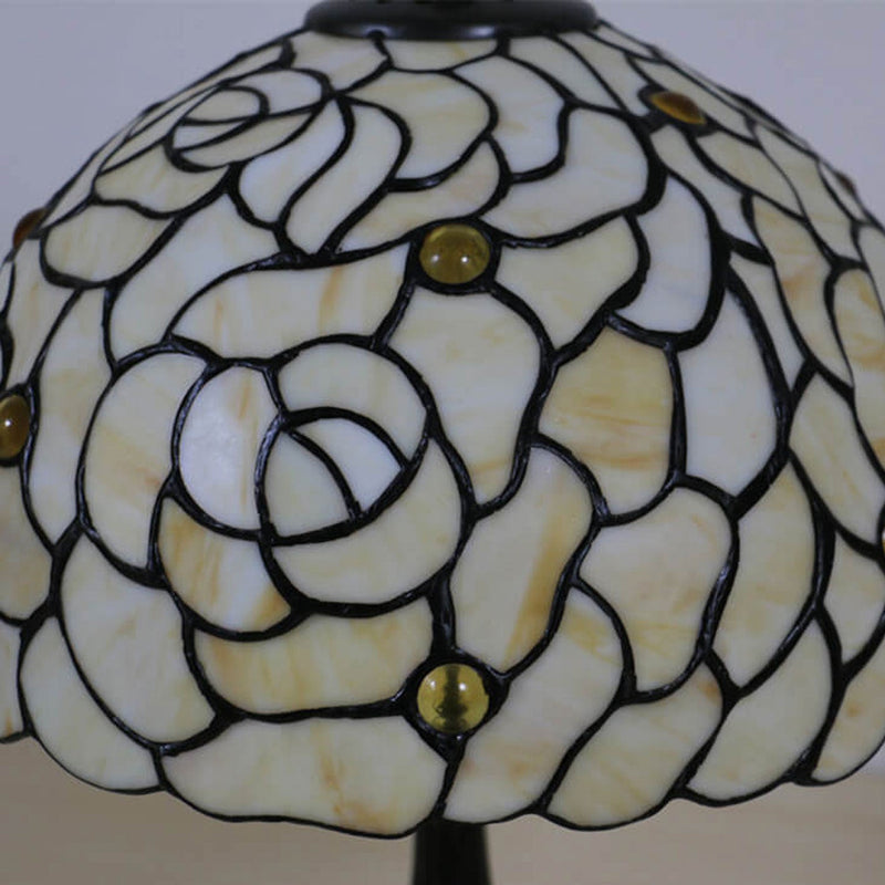 Tiffany Creative Yellow Rose Dome 1-Licht-Tischlampe 