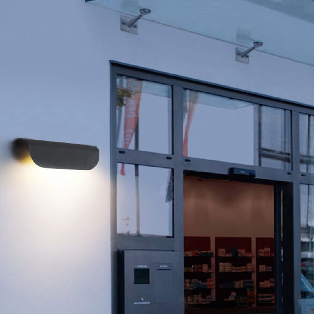 Lampe murale LED de jardin étanche moderne et courbée 