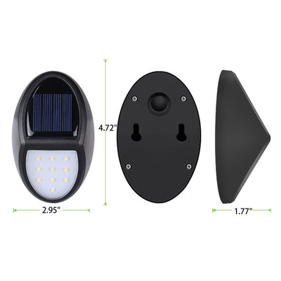 مصباح حائط حديث خارجي يعمل بالطاقة الشمسية LED بشكل بيضاوي للحديقة 