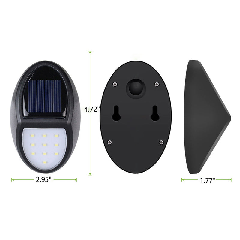 مصباح حائط حديث خارجي يعمل بالطاقة الشمسية LED بشكل بيضاوي للحديقة 