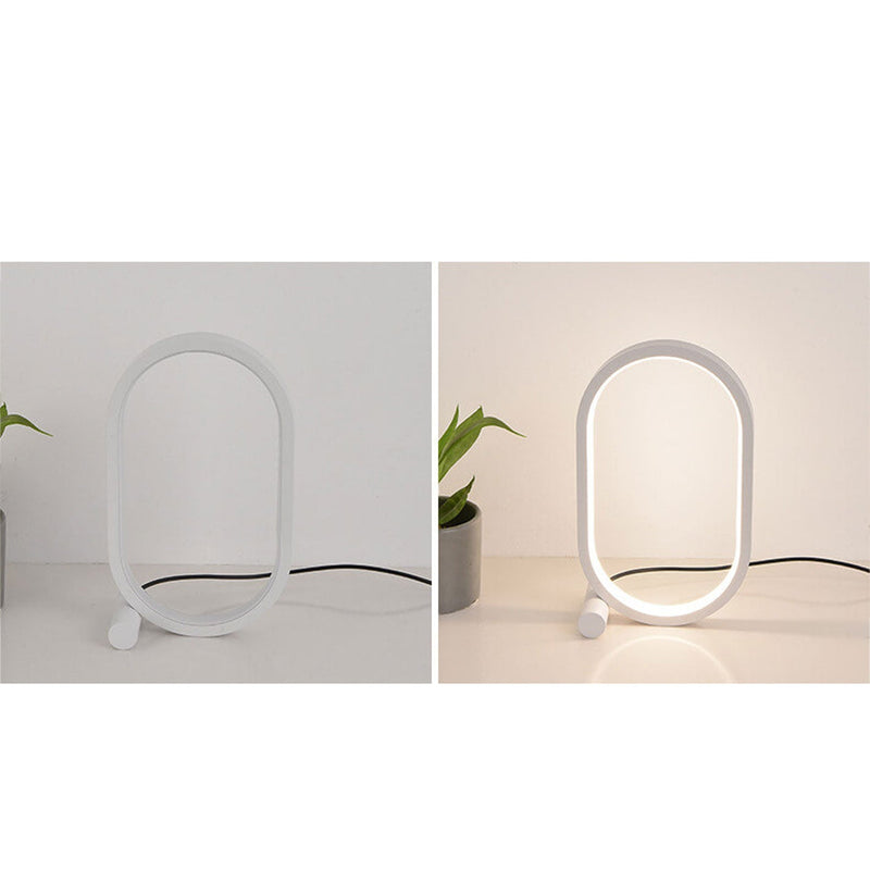 مصباح طاولة LED ليلي بسيط إبداعي بشكل بيضاوي USB 