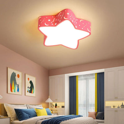 Cartoon Creative Star Shape LED Flush Mount Ceiling Light