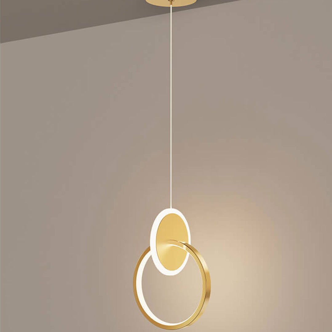 Lámpara colgante LED de 1 luz de cobre minimalista moderna 