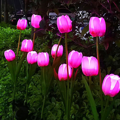 Solar Tulip Lawn Light Outdoor Garden LED Tulip Flower Light Ground Insert Landscape Light