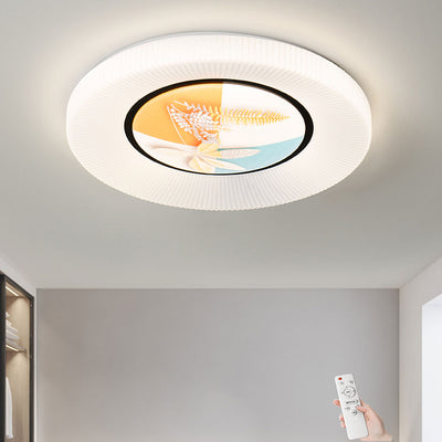 Moderne, minimalistische, runde LED-Deckenleuchte aus bemaltem Acryl
