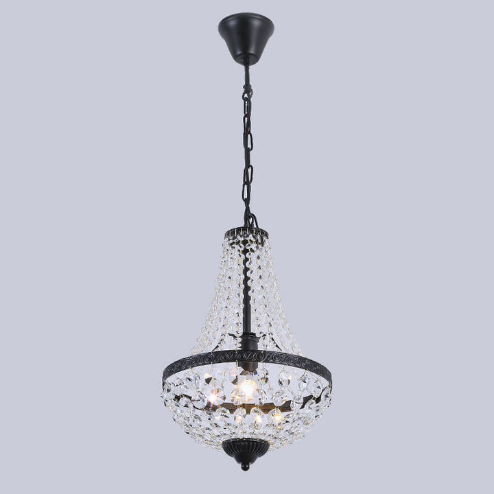 Lámpara colgante decorativa de hierro industrial con cristal de 1 luz 
