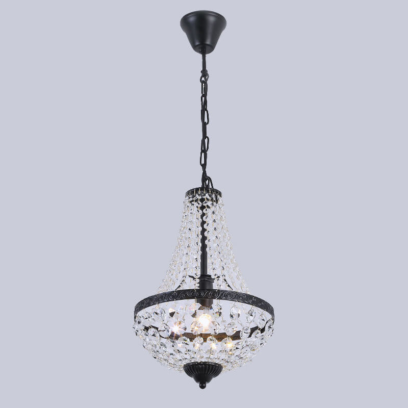 Industrial Iron Crystal Pendant Decorative 1-Light Pendant Light