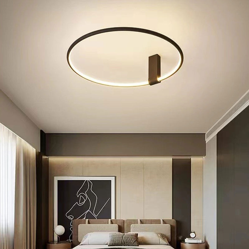 Modern Minimalist Round Aluminum LED Flush Mount Ceiling Light