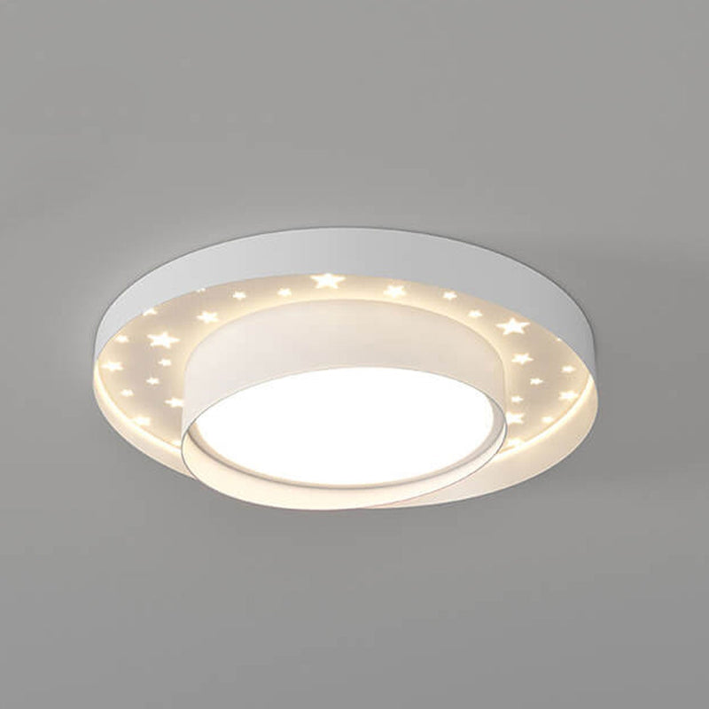 Nordic Minimalist Round Star Effect LED Flush Mount Ceiling Light