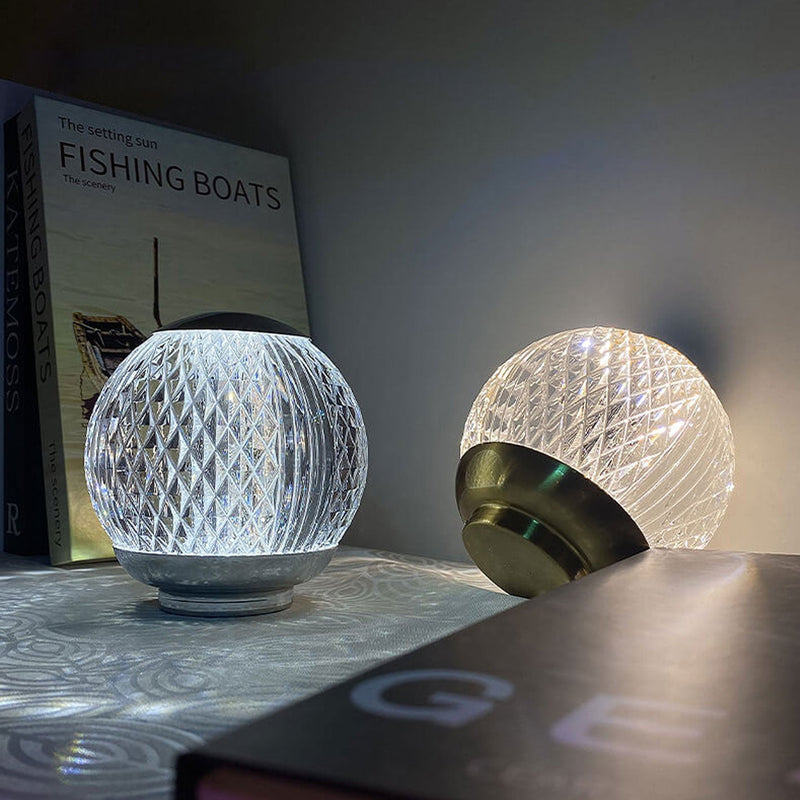 Modern Creative Acrylic Crystal Ball LED Rechargeable Touch Night Light Table Lamp