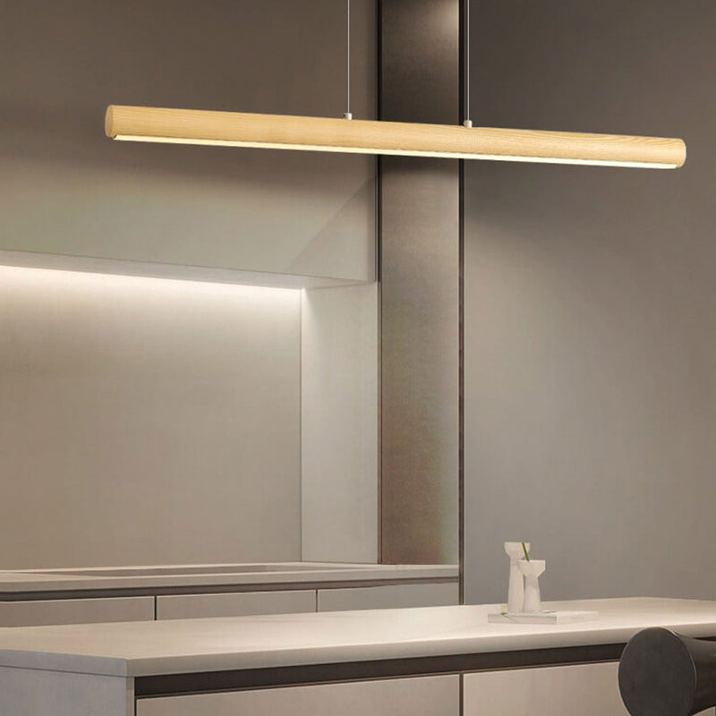 Modern Simple Log Long Strip Island Light LED Chandelier