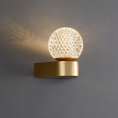 Nordic Creative Round Glass Brass 1-Light Wall Sconce Lamp
