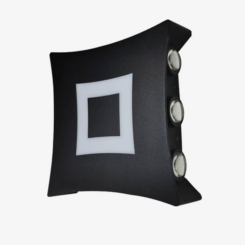 Lampe murale LED extérieure lumineuse carrée moderne et créative pour jardin 