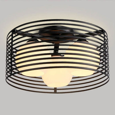 Nordic Creative Iron Round 3-Light Flush Mount Ceiling Light