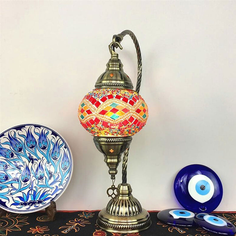 Vintage Stained Glass Turkish Style LED Table Lamp