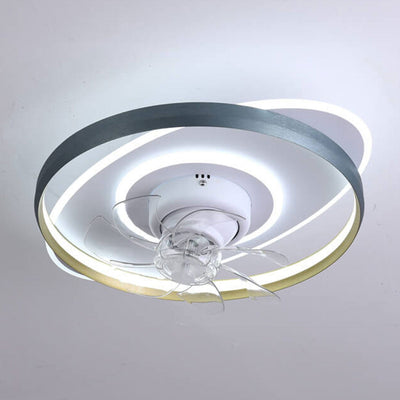 Nordic Rotatable Round Acrylic LED Flush Mount Ceiling Fan Light