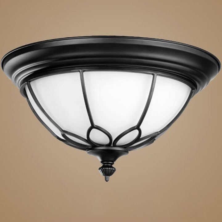 Plafonnier LED en verre dépoli Vintage American Iron 