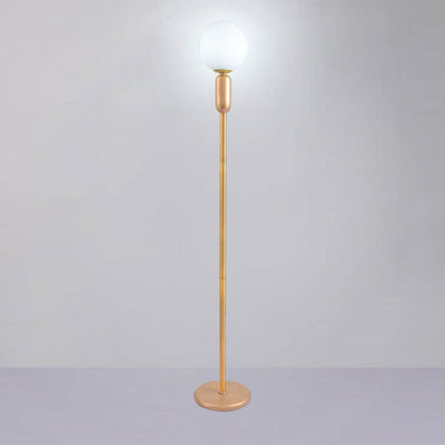 Nordic Minimalist Glass Ball Linear Base LED Standing Floor Lamp