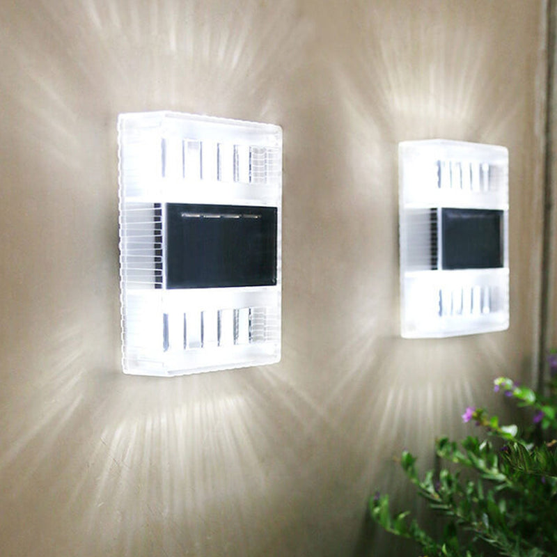 Solar Square Up and Down LED Outdoor Decorative Garden Wall Sconce Lamp