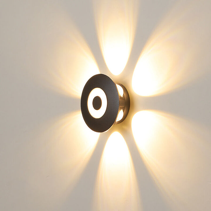 Applique murale LED ronde en aluminium industrielle, rangée de fleurs créative, effet d&