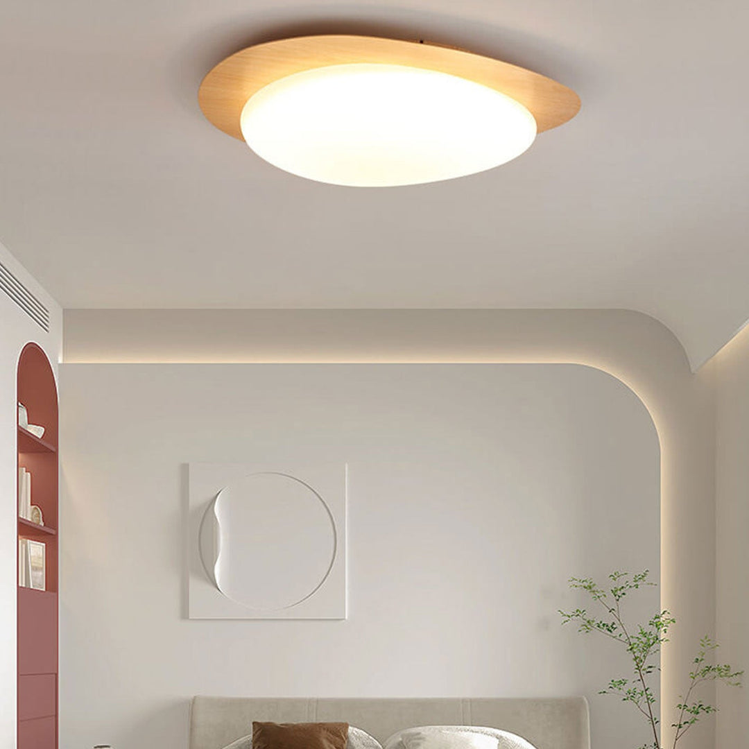 Nordic Eisen Holzmaserung Kiesel LED Deckenleuchte mit bündigem Abschluss 