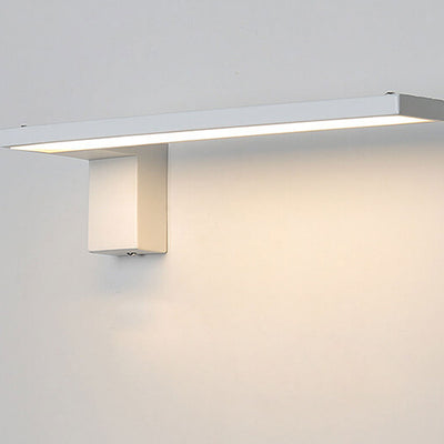 Moderne minimalistische LED-Wandleuchte mit langem Stab und quadratischem Sockel