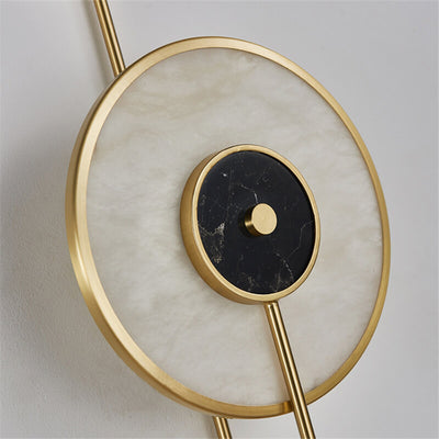 Reloj de Pared de Mármol Nórdico Moderno Diseño de Lámpara Aplique de Pared de 1 Luz 