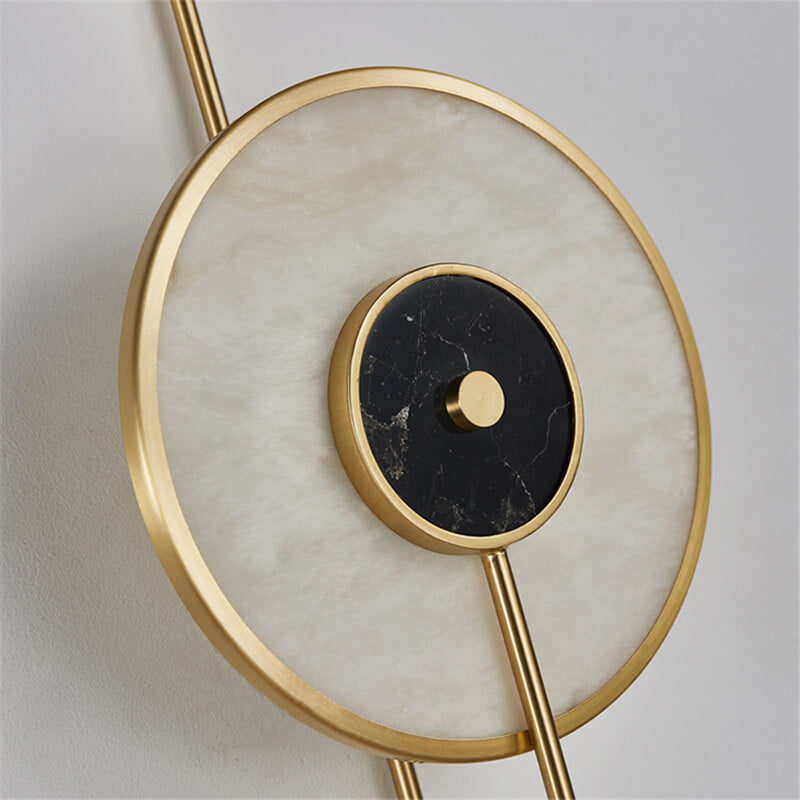 Reloj de Pared de Mármol Nórdico Moderno Diseño de Lámpara Aplique de Pared de 1 Luz 
