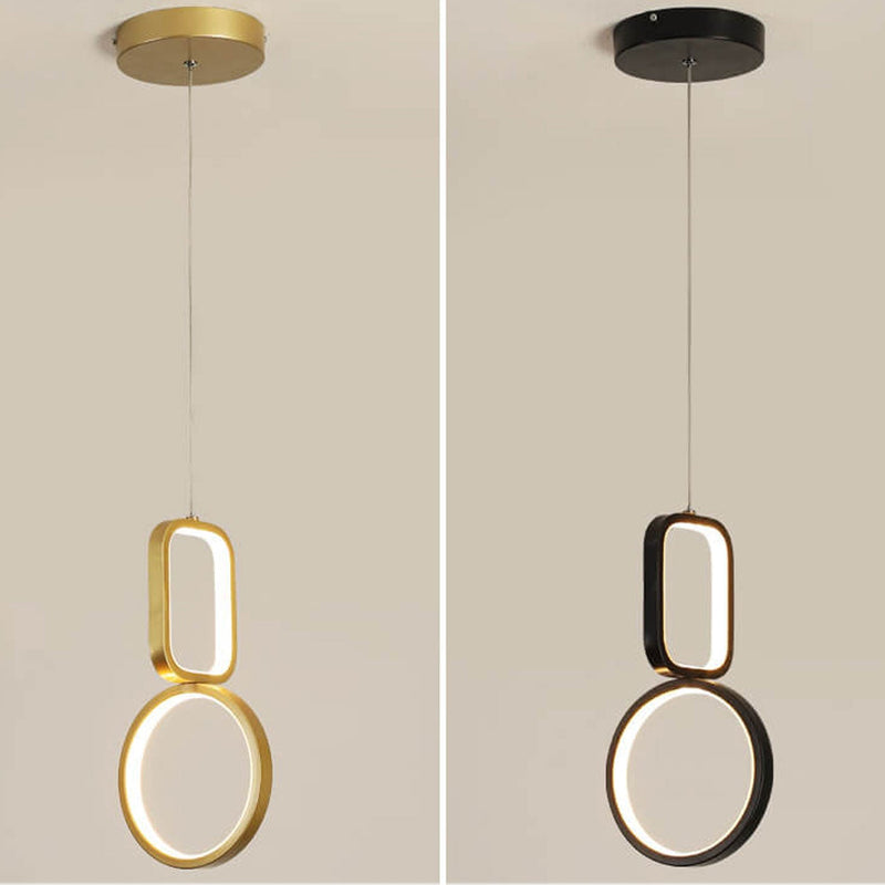 Nordic Minimalist Iron Geometric Ring LED Pendant Light