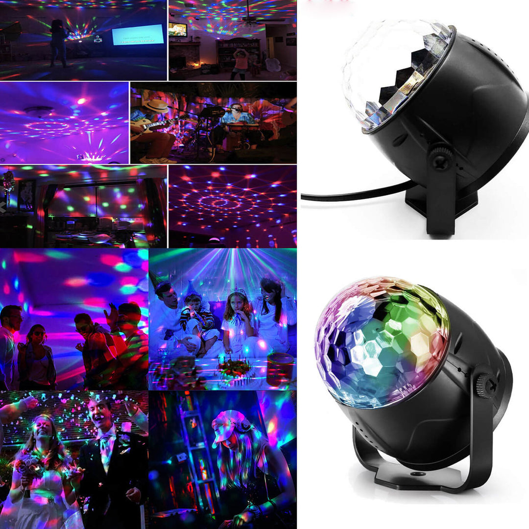 Lumière de fête USB Magic Ball LED Disco Couleurs clignotantes pour scène 