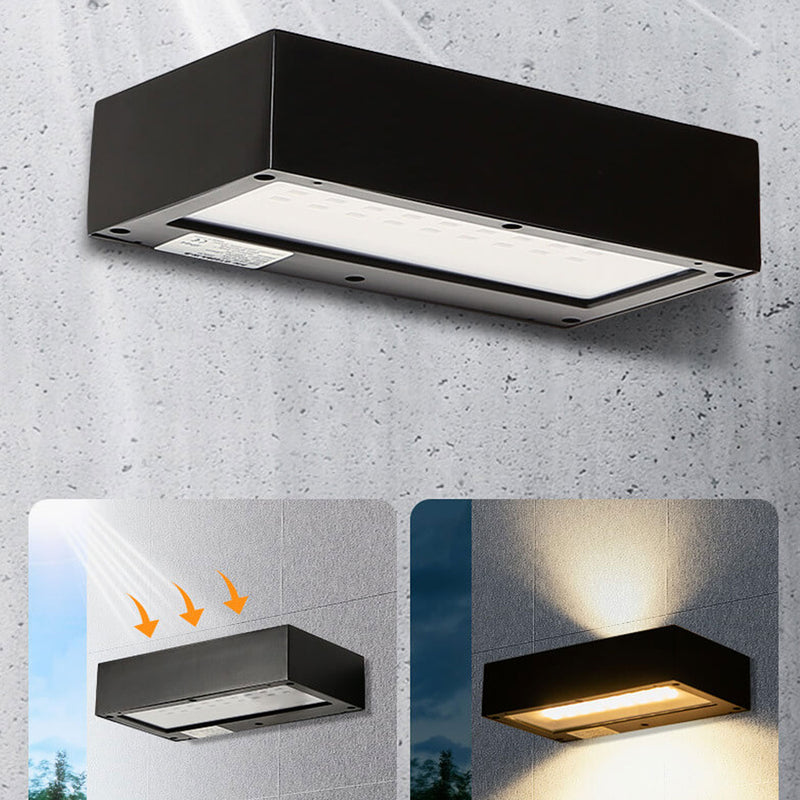 Lámpara de Aplique de Pared LED de Control Remoto Solar de Vidrio de Aleación de Aluminio para Exteriores 