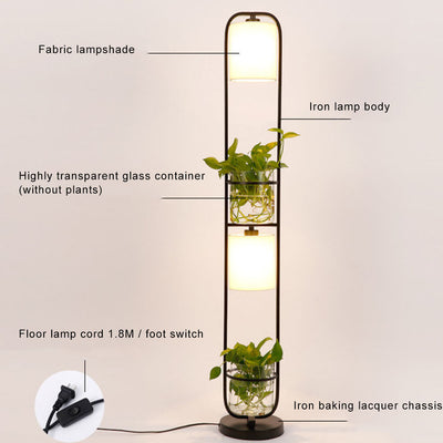 Lampadaires hydroponiques industriels à cylindre en tissu à 2 lumières 