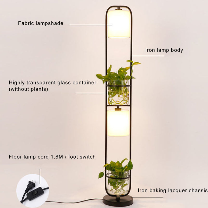 Lampadaires hydroponiques industriels à cylindre en tissu à 2 lumières 