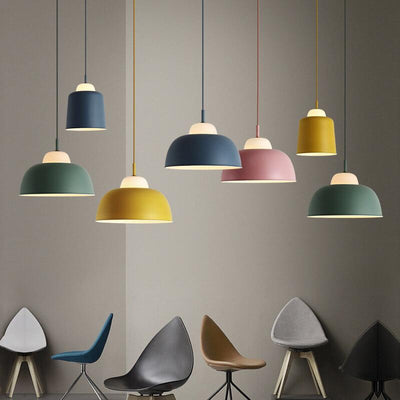 Nordic Creative Macaron Aluminium 1-Licht Dome Pendelleuchte 