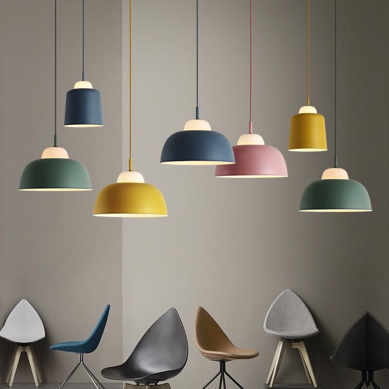 Nordic Creative Macaron Aluminum 1-Light Dome Pendant Light