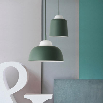 Nordic Creative Macaron Aluminum 1-Light Dome Pendant Light