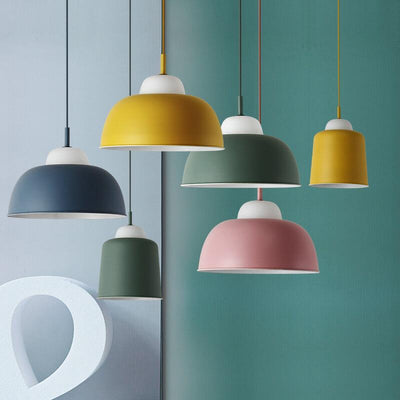 Nordic Creative Macaron Aluminum 1-Light Dome Pendant Light