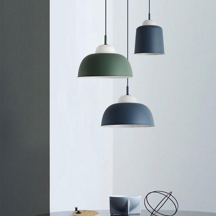 Nordic Creative Macaron Aluminum 1-Light Dome Pendant Light