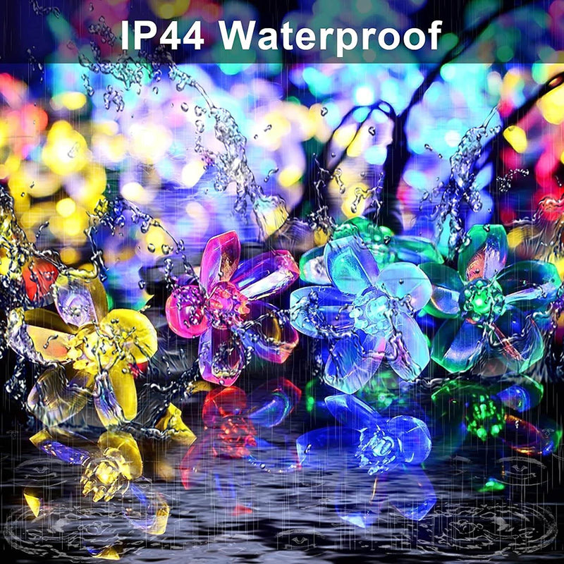 LED Solar Sakura String Lights Waterproof Outdoor Fairy Flower Lights