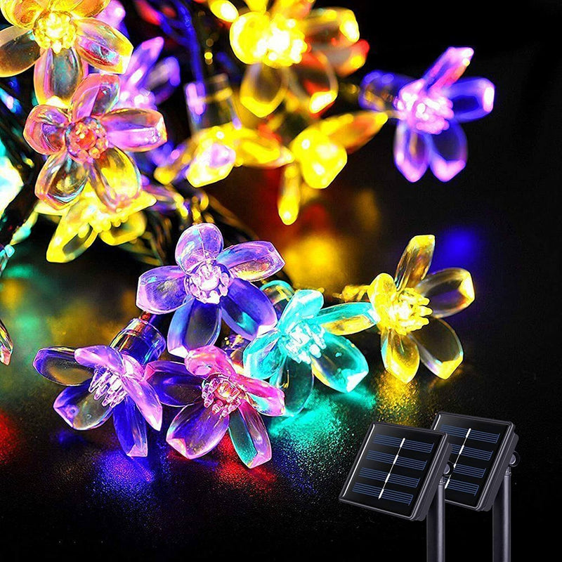 LED Solar Sakura String Lights Waterproof Outdoor Fairy Flower Lights